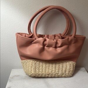 Elegant Tan and Pink Women's Bag